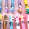 A cute cartoon multi-color press ballpoint pen with a cute design. Ten-color ballpoint pen, a multi-functional student notebook pen undefined